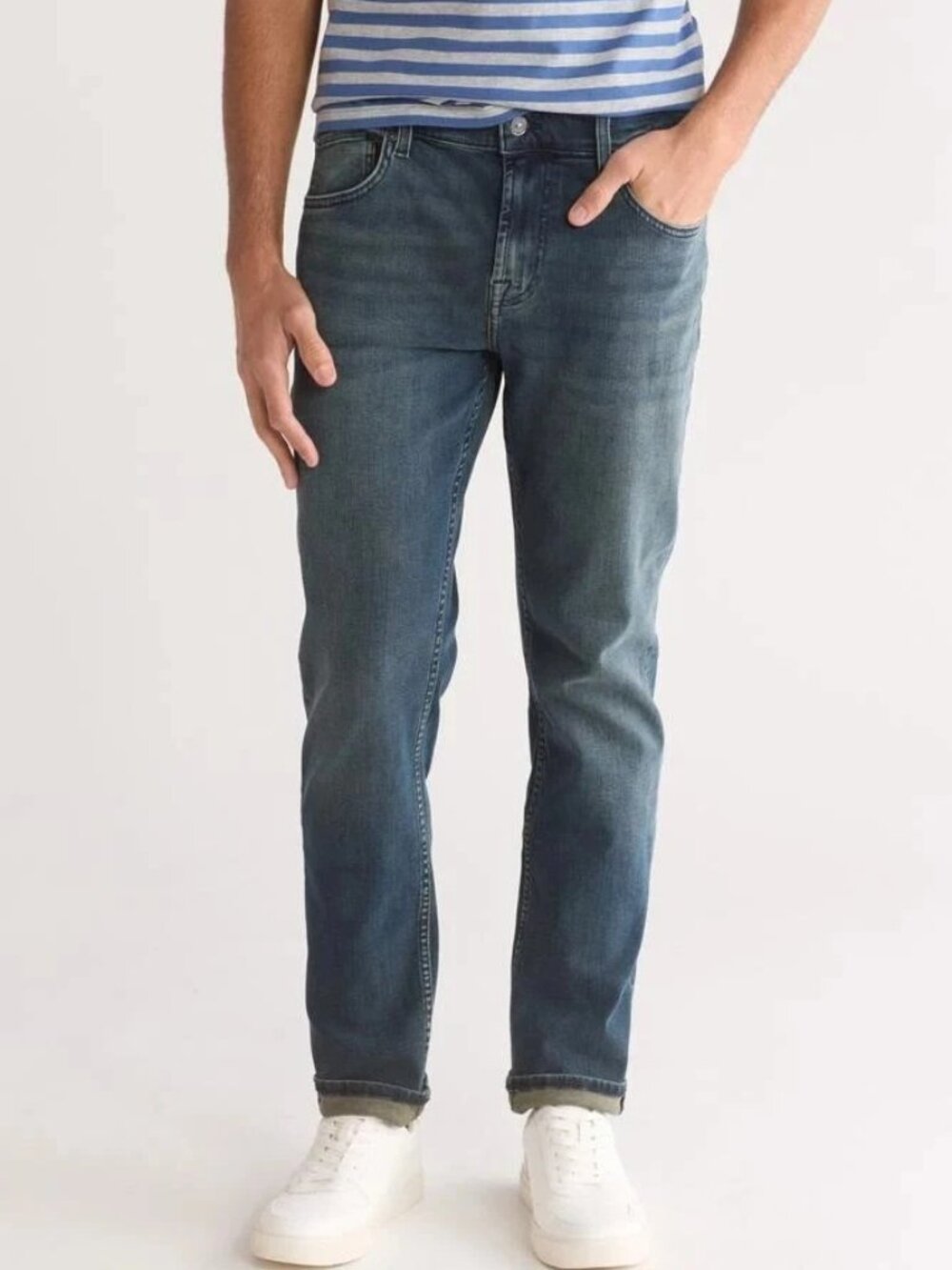 NWOT 7 For All Mankind Paxtyn Mid-Rise Slim Leg Stretch Jeans In Breckenridge 28